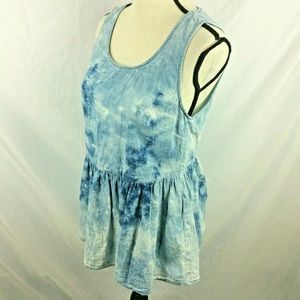 Mimi Chica chambray tie dye tank